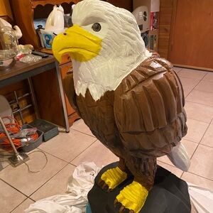Majestic Brown and White Eagle Statue for Birds